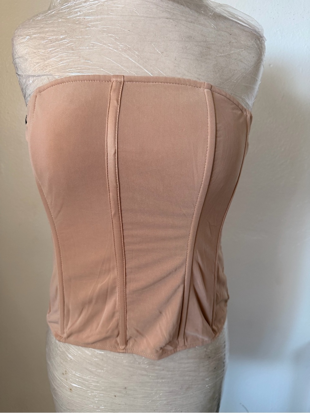 Missguided + Blush Nude Strapless Corset Bandeau